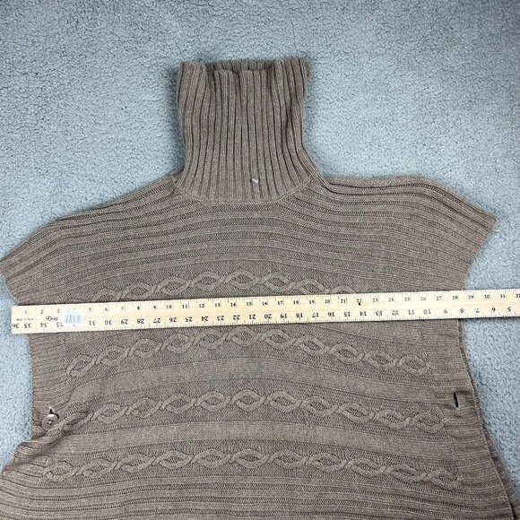 GAP Womens XS Ribbed Neck Taupe Gray Cape Sweater Oversized - Picture 3 of 8
